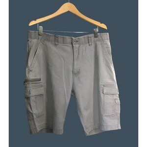 WEARFIRST MENS GREY CARGO WF FREE-BAND SHORTS SIZE 40